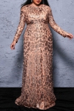 Gold Sequin Evening Party Gown Zipper O Neck Long Sleeve Floor Length Plus Size Bodycon Glitter Prom Maxi Dress