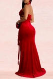Black Formal Evening Party Prom Sleeveless Backless Floor Length Front Slit Belted Long Halter Maxi Dresses