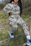 Beige Casual Sportwear Graphcis Letter Print Draw String Pocket Long Sleeve Hooded Sweatshirt And Pants Two Pieces Jogger Sets