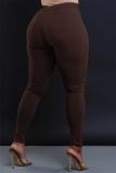 Red Casual Pockets High Waist Pencil Skinny Jeans