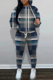 Red Graphics Print Long Sleeve Hooded Sweatshirt and Skinny Pant Casual Sportwear 2 Piece Sweatsuit