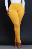 Red Casual Pockets High Waist Pencil Skinny Jeans