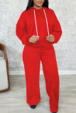 Green Long Sleeve Hooded Sweatshirt and Skinny Pant Casual Sportwear 2 Piece Sweatsuit
