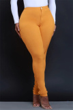 Red Casual Pockets High Waist Pencil Skinny Jeans