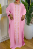 Yellow African Print O Neck Bat-wing Sleeve Casual Wear Loose Kaftan Maxi Dress With Tank Dress Two Pieces Dress Sets