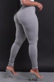 Red Casual Pockets High Waist Pencil Skinny Jeans