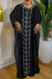 Yellow African Print O Neck Bat-wing Sleeve Casual Wear Loose Kaftan Maxi Dress With Tank Dress Two Pieces Dress Sets