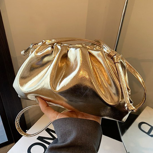 Gold Casual Bags Cloud Bag PU Leather Crossbody Bags