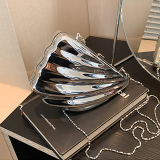 Silver Casual Metallic Geometric Handbag Chains Bags