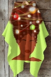 Multicolor Figure Print Cape Sleeves Casual Fall Winter Hooded Sweatshirt