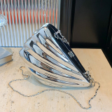 Silver Casual Metallic Geometric Handbag Chains Bags