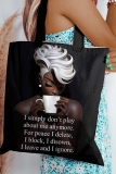 Apricot Figure Print Tote Bag Casual Canvas Bags