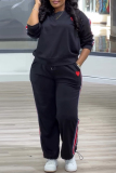 Apricot Casual Stripe Print O Neck Long Sleeve Sweatshirt And Skinny Pants Sportwear Matching Sweatsuit Set