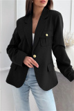 Red Cardigan Turn-back Collar Long Sleeve Casual Formal Office Blazer Jackets