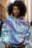 Multicolor Casual Graphics Print Long Sleeve Fall Winter Hooded Sweatshirt