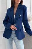 Red Cardigan Turn-back Collar Long Sleeve Casual Formal Office Blazer Jackets