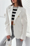 Red Cardigan Turn-back Collar Long Sleeve Casual Formal Office Blazer Jackets