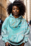 Multicolor Casual Graphics Print Long Sleeve Fall Winter Hooded Sweatshirt