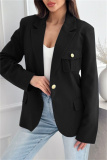 Red Cardigan Turn-back Collar Long Sleeve Casual Formal Office Blazer Jackets