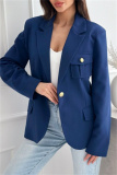 Red Cardigan Turn-back Collar Long Sleeve Casual Formal Office Blazer Jackets