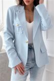 Red Cardigan Turn-back Collar Long Sleeve Casual Formal Office Blazer Jackets