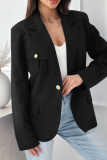 Red Cardigan Turn-back Collar Long Sleeve Casual Formal Office Blazer Jackets