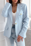 Red Cardigan Turn-back Collar Long Sleeve Casual Formal Office Blazer Jackets