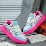 Pink Casual Sportswear Belted Round Low-Top Sneakers