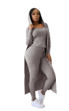Pink Casual Solid Patchwork O Neck Long Sleeve Regular Sleeve Two Pieces