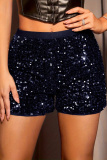 Black Sequins High Waist Night Club Party Evening Shorts
