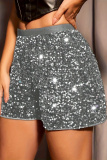 Black Sequins High Waist Night Club Party Evening Shorts