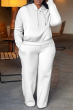 Black Long Sleeve Hooded Sweatshirt And Wide Leg Pants Sportwear Casual Two Pieces Jogger Sets