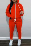 Green Zipper Collar Long Sleeve Hooded Sweatshirt And Pants Sportwear Casual Two Pieces Jogger Sets