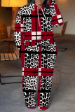 Orange Graphics Print Long Sleeve Hooded Sweatshirt And Wide Leg Pants Sportwear Casual Two Pieces Jogger Sets