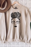 Light Blue O Neck Long Sleeve Casual  Fall Winter Sweatshirt