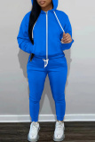 Green Zipper Collar Long Sleeve Hooded Sweatshirt And Pants Sportwear Casual Two Pieces Jogger Sets