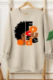 Light Blue O Neck Long Sleeve Casual  Fall Winter Sweatshirt