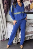 Red Casual Zipper Long Sleeve Hooded Sweatshirt And Pants Sportwear Two Pieces Jogger Sets