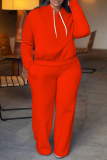 Black Long Sleeve Hooded Sweatshirt And Wide Leg Pants Sportwear Casual Two Pieces Jogger Sets