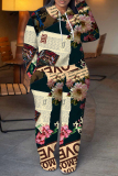 Orange Graphics Print Long Sleeve Hooded Sweatshirt And Wide Leg Pants Sportwear Casual Two Pieces Jogger Sets