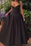 Red Formal Evening Party Prom Backless Strapless Long Tube Maxi Pleated Dresses