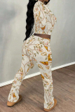 White Letters Tie Dye Print O Neck Long Sleeve Crop T Shirt And Flare Leg Pants Sportwear Casual Two Pieces Jogger Sets