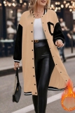Black White Casual Letters Print Long Sleeve Plus Size Longline Cardigan Sweatshirt Coats