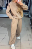 Green Hot Drill O Neck Long Sleeve Sweatshirt And Pants Casual Sportwear Two Pieces Jogger Sets