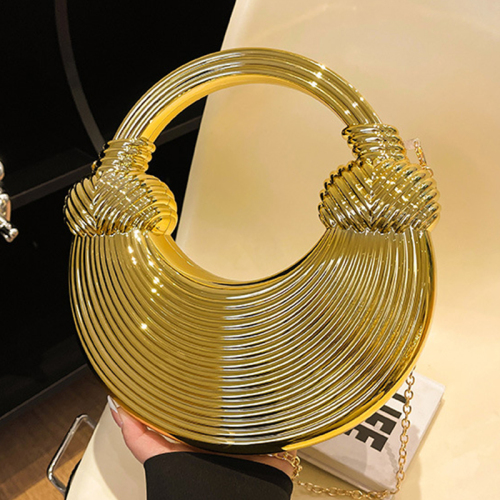 Casual Chains Crossbody Bags Ribbed Texture Handbag
