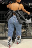 Black Sleeveless Backless Off-shoulder with Large Bow  Spaghetti Strap Formal Evening Party Prom Satin Crop Top