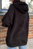 Purple Long Sleeve Hooded Casual Fall Winter Plush Sweatshirt