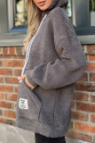 Purple Long Sleeve Hooded Casual Fall Winter Plush Sweatshirt