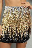 Black Sequins High Waist Night Club Shimmer Mini Skirt
