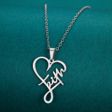 Casual Letters Hearts Stainless Steel Cross Chains Necklaces